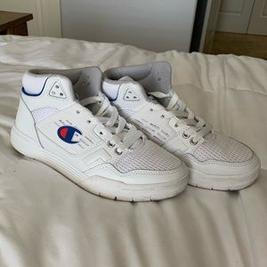 champion white high top shoes! size 6